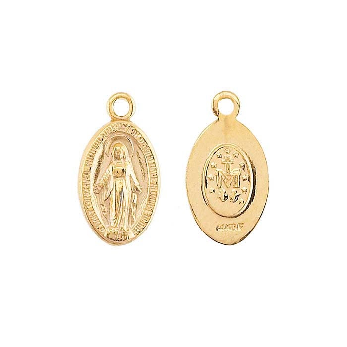 14/40 Yellow Gold-Filled Miraculous Medal Pendant with Loop