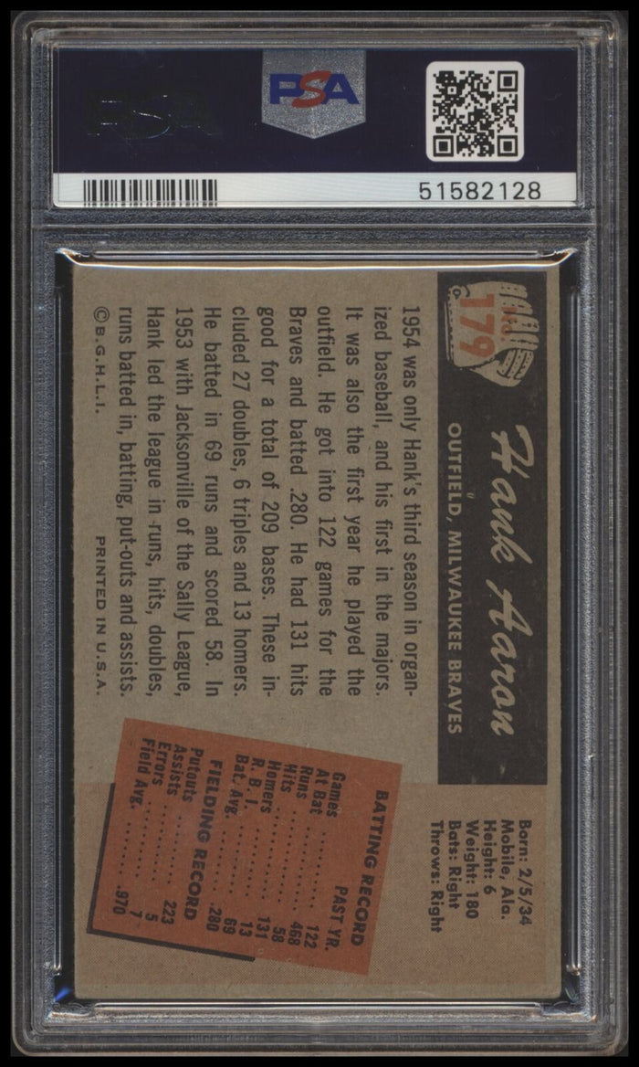 1955 Bowman #179 Hank Aaron PSA 3 VG