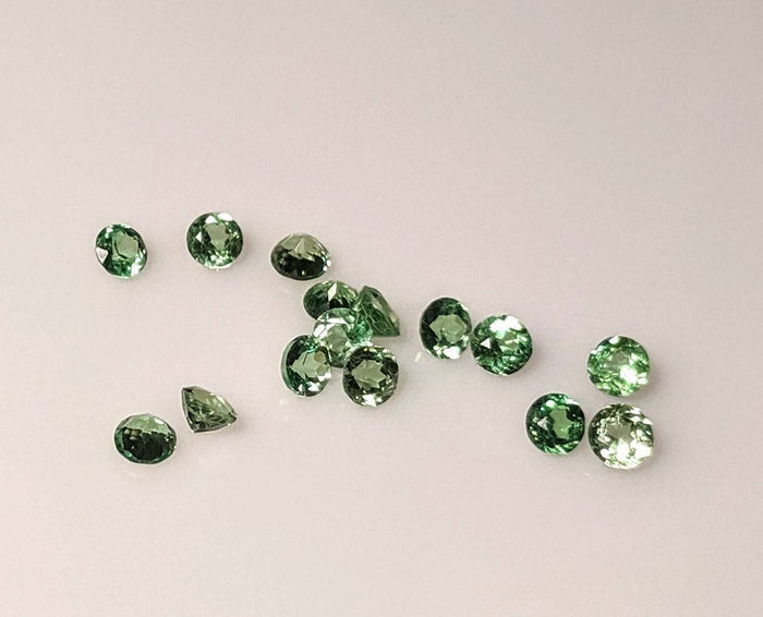 1tcw, Natural Genuine Russian Chrome Diopside, 3mm Round Faceted, VVS loose stone, wholesale, Bulk stones