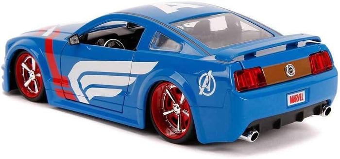Avengers: 2006 Ford Mustang GT w/ Captain America Hollywood Rides 1:24 Scale Die Cast Vehicle