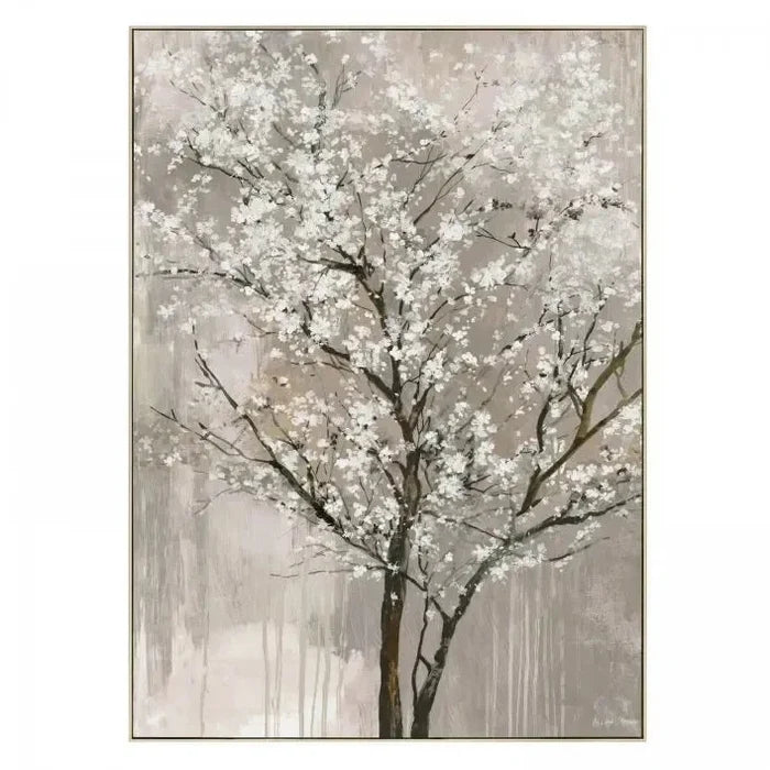 Blossom Tree Neutral Wooden Framed Canvas Wall Art Accessories