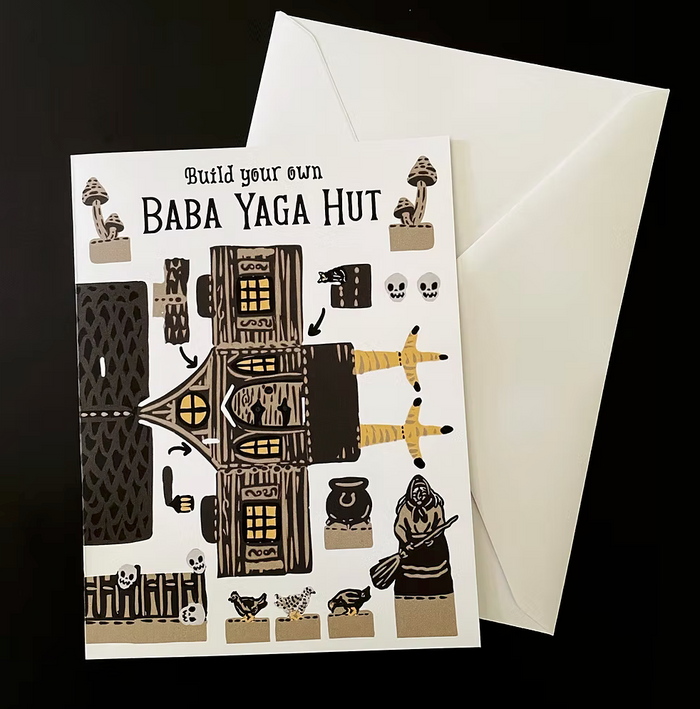 BUILD YOUR OWN BABA YAGA HUT CARD