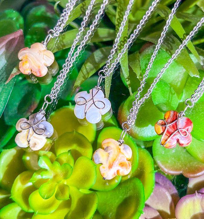 Crazy Lace Agate Flower Choker Necklace