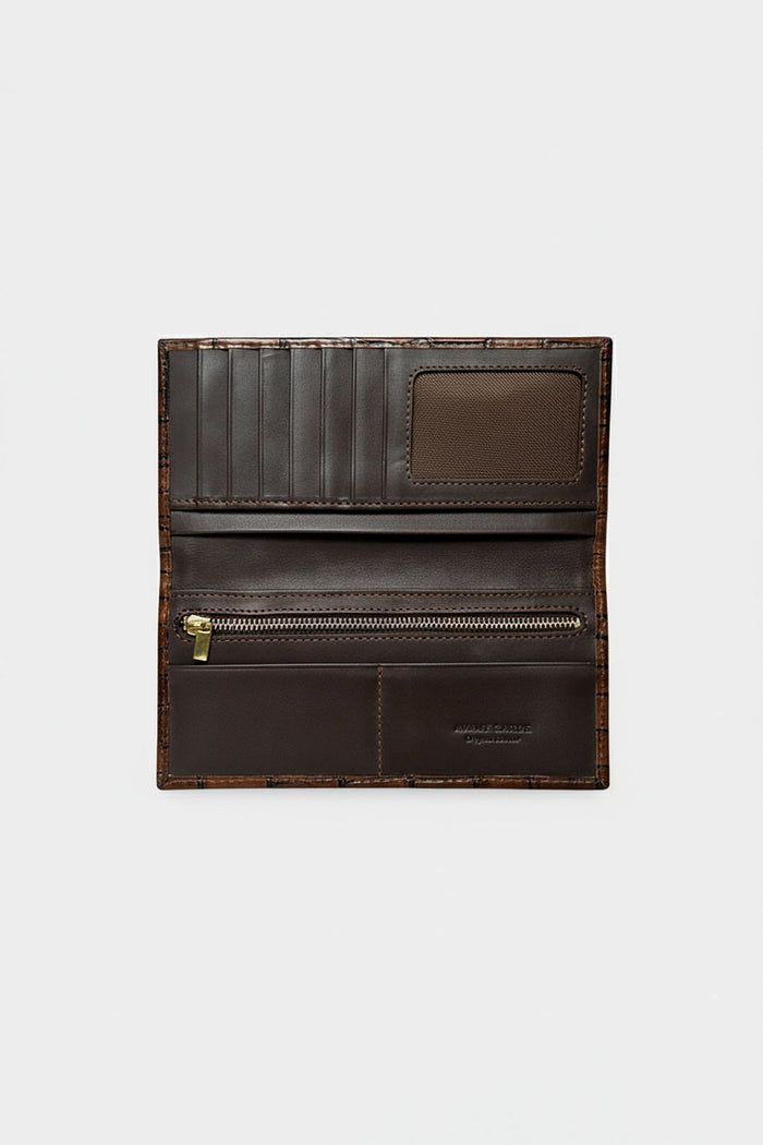 Croc Textured Leather Long Wallet (LW-01)