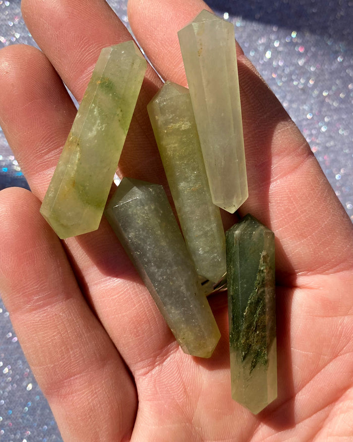 Double Terminated Green Aventurine Points
