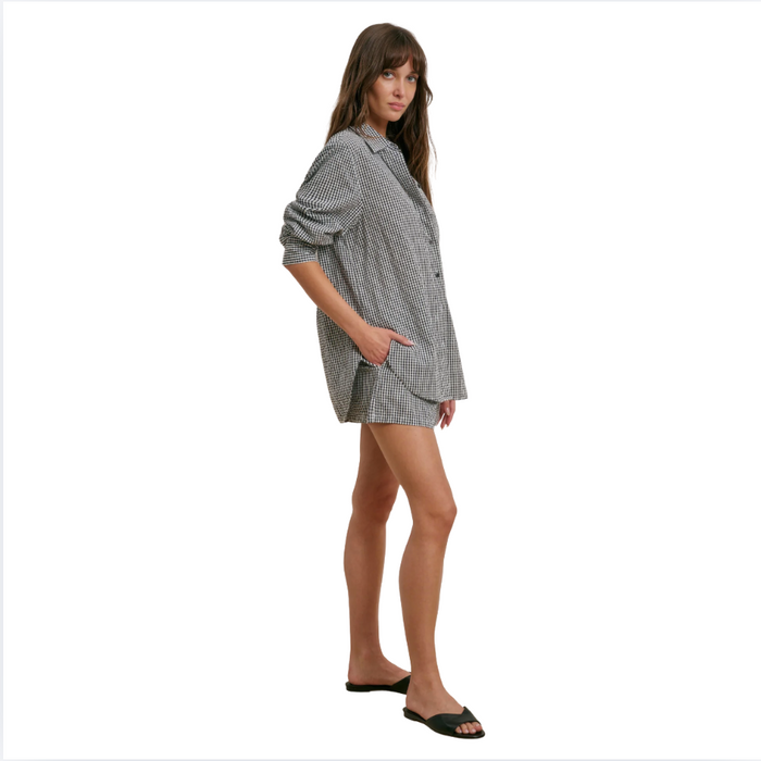 Favorite Daughter The Boyfriend Shirt - Navy White Check