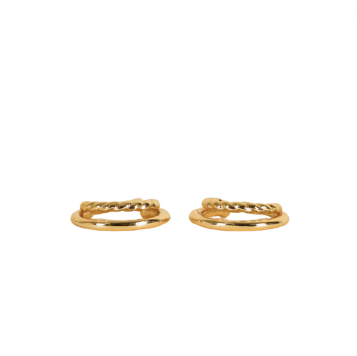 Gold Hoop Double Earring