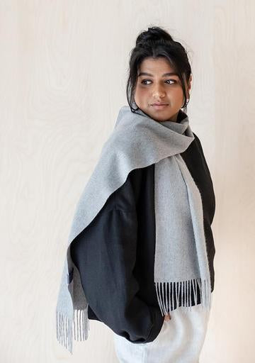 LAMBSWOOL OVERSIZED SCARF GREY MELANGE