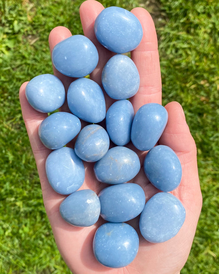 Large Angelite Tumbled Stone