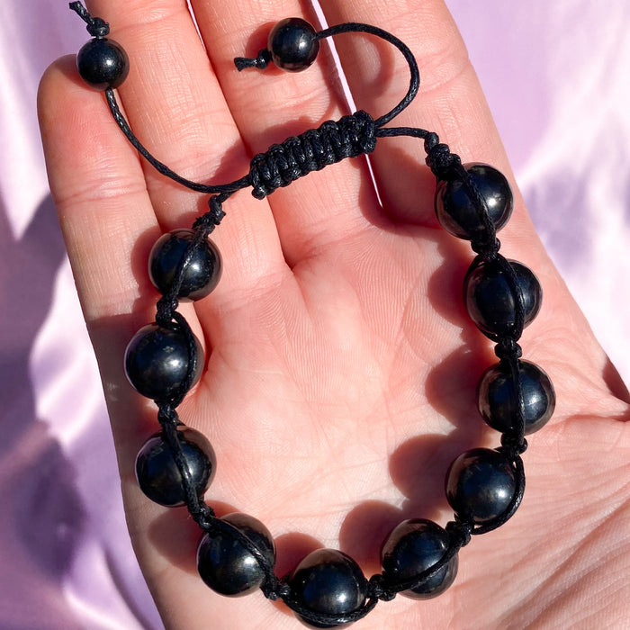 Macramé Adjustable Shungite Cord Bracelet