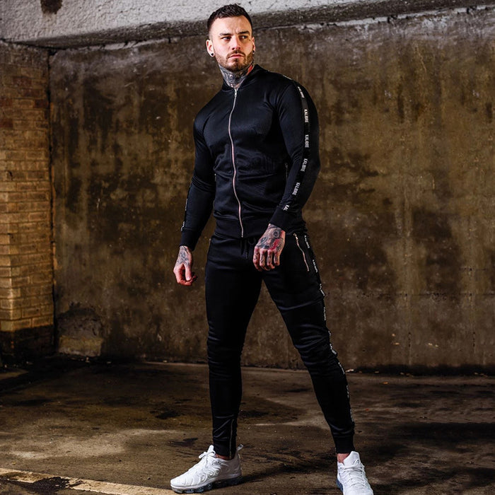 Men’s Casual Cardigan Sports Set – Zip-Up Top & Matching Bottoms