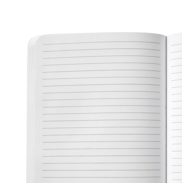 Navy monogram notebook with lined pages, perfect for stylish note-taking and organization.