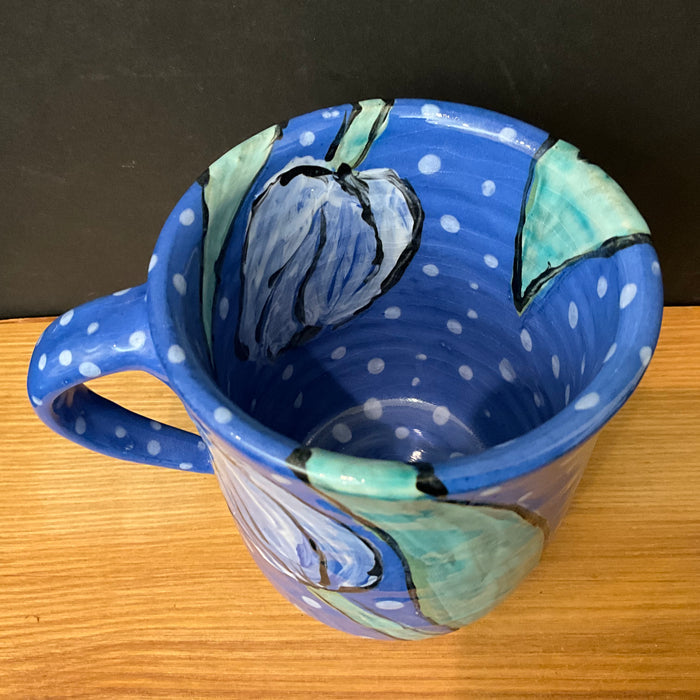 Mug Brilliant Blue w Blue Tulips