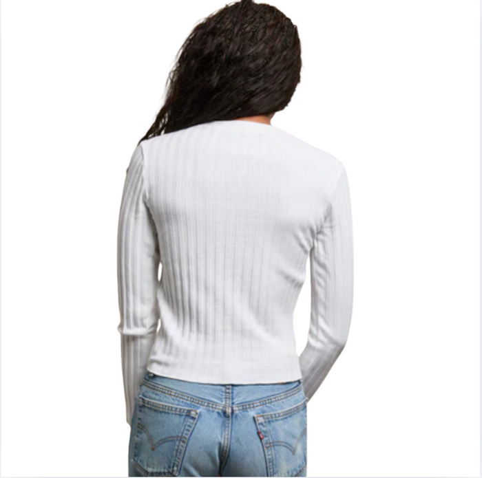 perfectwhitetee Rowe Ribbed Long Sleeve Crew