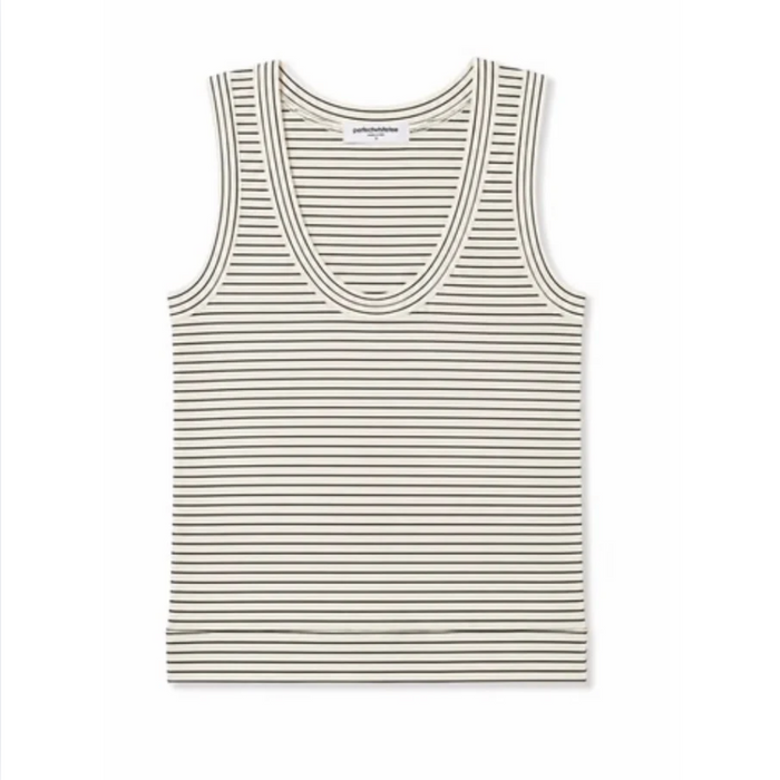 perfectwhitetee Vicky Stripe Hemp Milk Cotton Tank