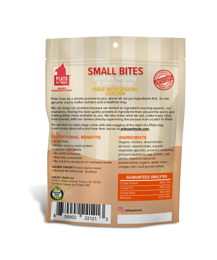 SMALL BITES WITH ORGANIC CHICKEN