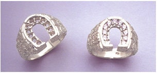 Sterling Silver or 10kt Gold 2.25-2.5mm Rd Horseshoe Pre-Notched Blank Mens Ring Sz 10, setting 163-330-31/143-330-31