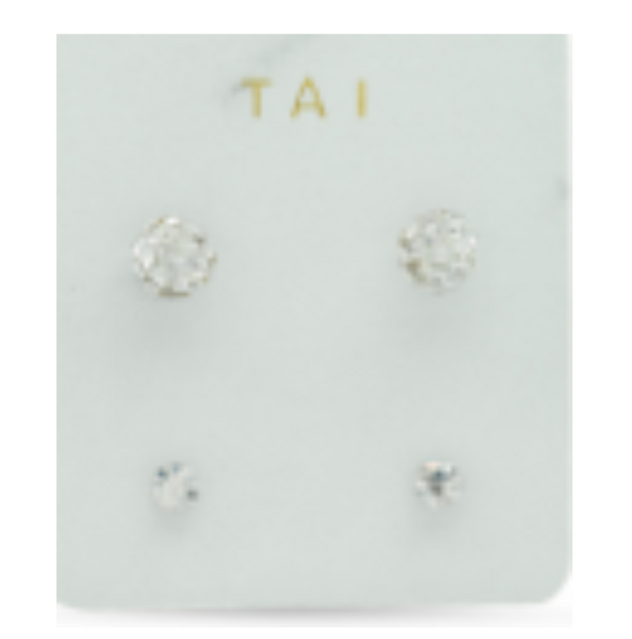 TAI Set of Ball Stud Earrings
