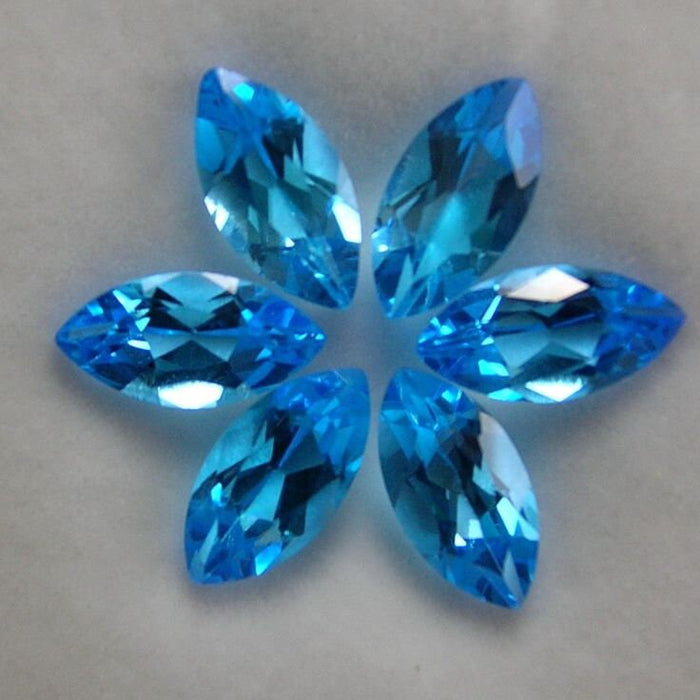 Wholesale, Natural African Swiss Blue Topaz, 5x2.5, 6x3, 8x4, 10x5, 12x6, or 14x7mm Marquise Cut, VVS Eye Clean, Loose Stone