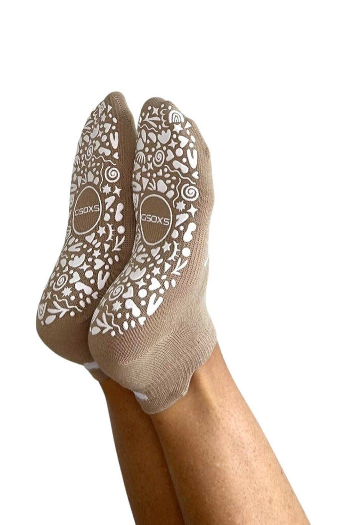 ‘you are worthy’ (Tan) Grip Socks - GSOXS