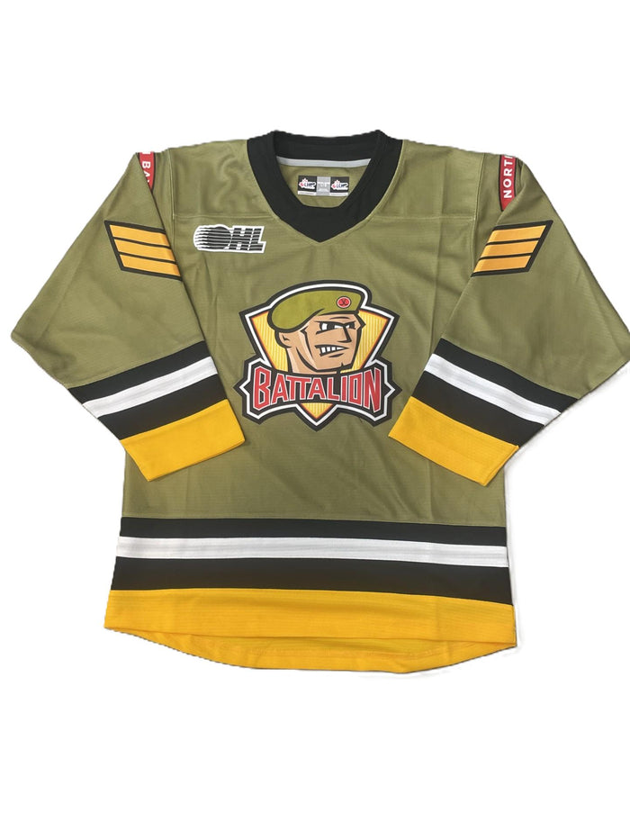 Youth North Bay Battalion Replica Sweater - Green -Momentec Brands