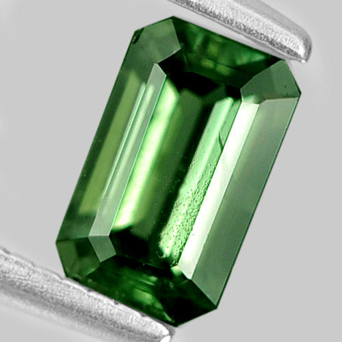 0.61ct, Natural Vivid Medium Green Sapphire 6x4mm Emerald Cut, VS loose stone, September Birthstone, VS Clarity