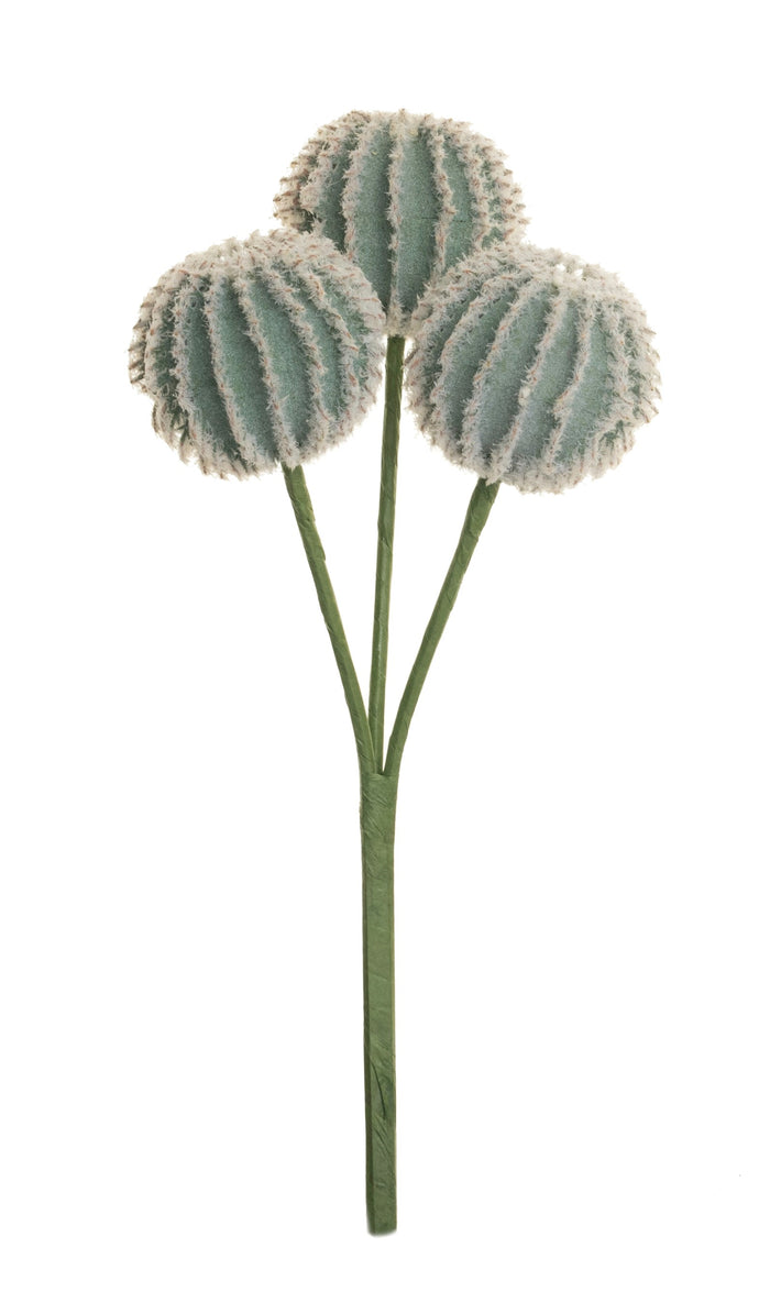 11" Ball Cactus - 3 Heads Flocked - UV Treated CC1022UV