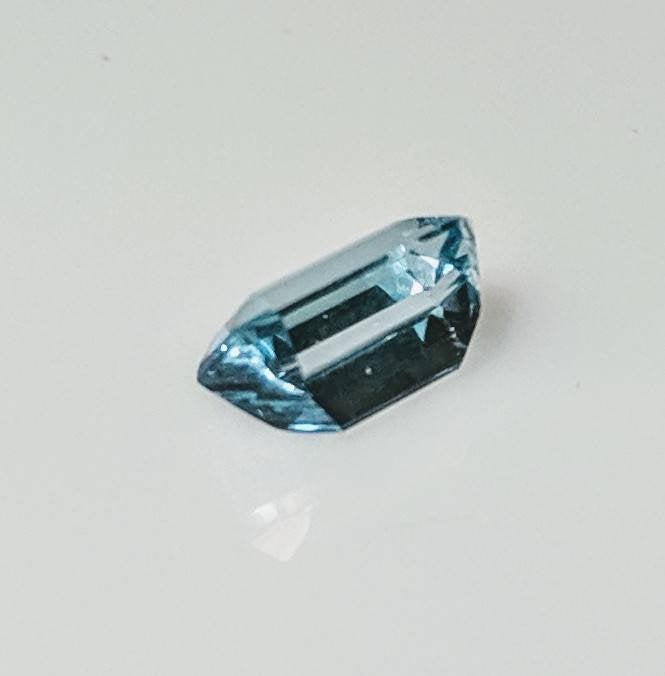 1.35ct, Natural Genuine Brazilian Aquamarine, 8x5 Emerald Cut Faceted, VVS loose stone