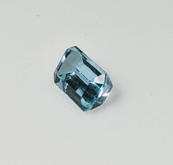 1.35ct, Natural Genuine Brazilian Aquamarine, 8x5 Emerald Cut Faceted, VVS loose stone