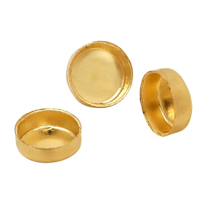 14/20 Yellow Gold Filled 3-10mm Round  Bezel Cup, Multi Head Package Head, Ring, Earring or Pendant, DYI Jewelry, Custom Made