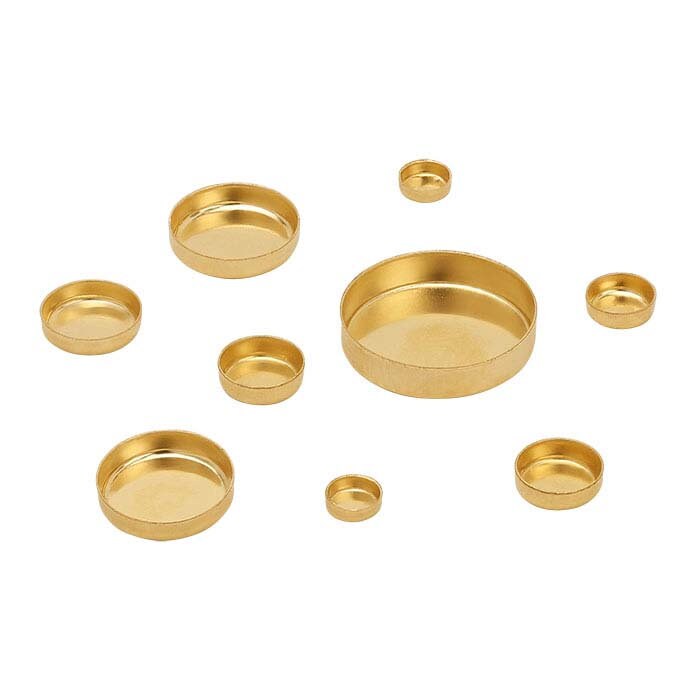 14/20 Yellow Gold Filled 3-10mm Round  Bezel Cup, Multi Head Package Head, Ring, Earring or Pendant, DYI Jewelry, Custom Made