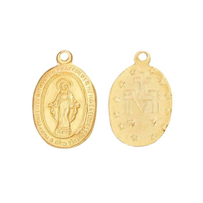 14/20 Yellow Gold-Filled Miraculous Medal Pendant with Ring