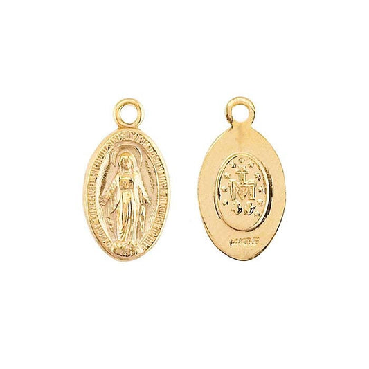 14/40 Yellow Gold-Filled Miraculous Medal Pendant with Loop