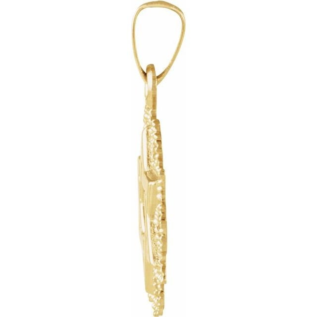 14K Yellow 18x15 mm  Star of David Pendant. Solid Gold