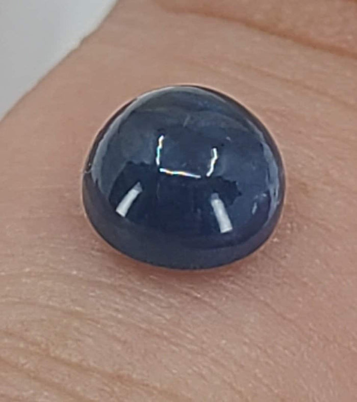 1.54ct Natural Medium Blue Sapphire Cab (Cabochon) 6mm Round, Top Quality