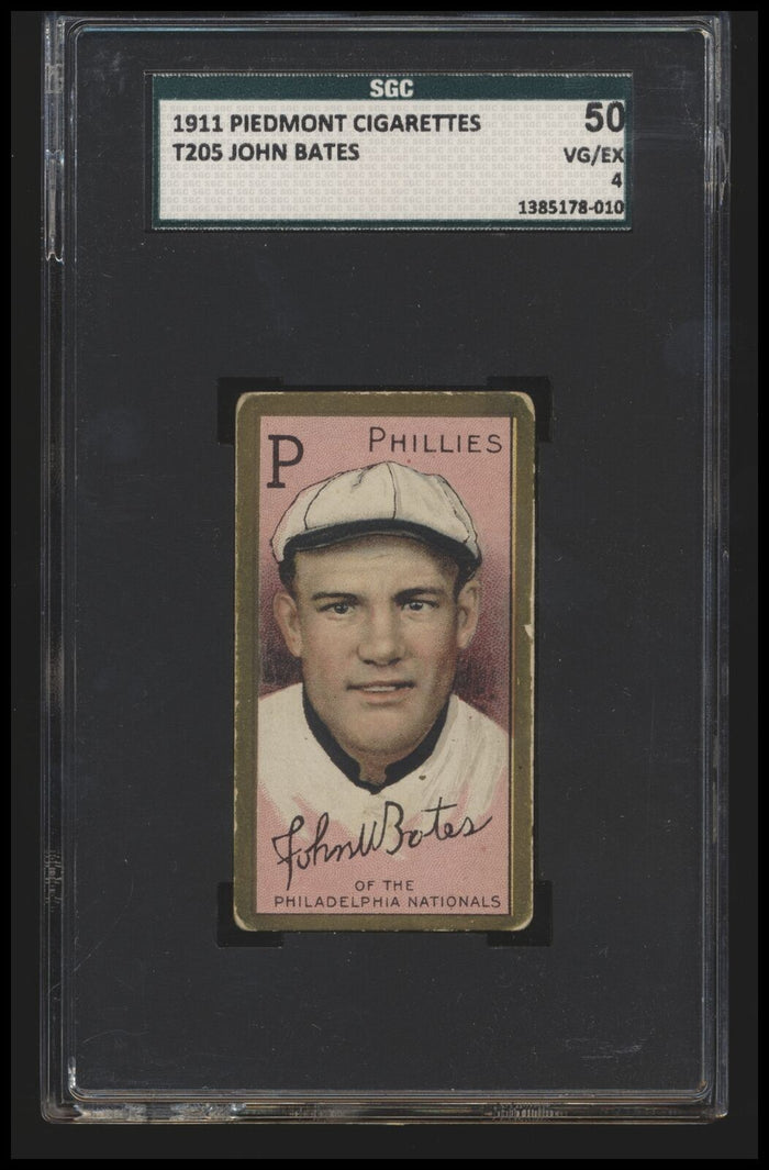 1911  T205 Gold Border NNO Johnny Bates   SGC 4 VGEX