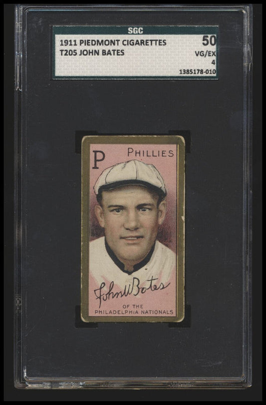 1911  T205 Gold Border NNO Johnny Bates   SGC 4 VGEX