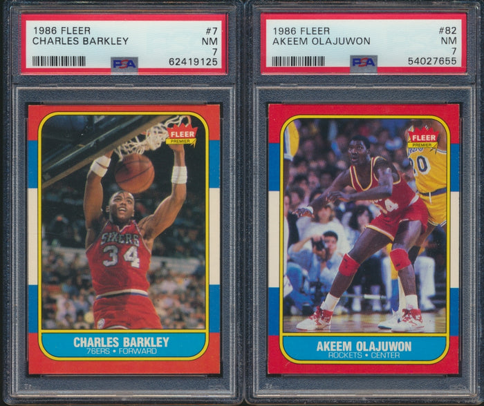 1986 Fleer Basketball Set Break #13 ALL PSA 7 with Stickers (Limit 3 Max)