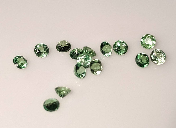 1tcw, Natural Genuine Russian Chrome Diopside, 3mm Round Faceted, VVS loose stone, wholesale, Bulk stones