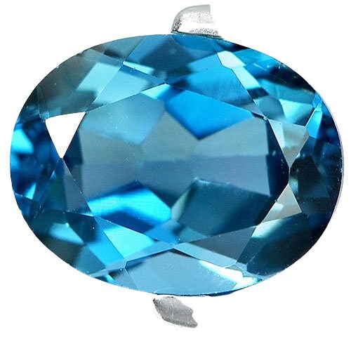 2.36ct, Natural Brazil London Blue Topaz,  9x7mm Oval, VVS Eye Clean, Loose Stone, Exceptional
