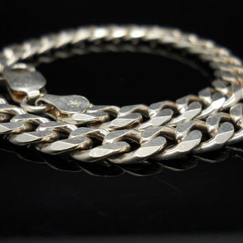 925 Solid Sterling Silver Extra Heavy Curb Bracelet, 8" or 9"  10mm, New, Made in USA 469-018, Unisex, Men's, Real Silver, DYI Jewelry