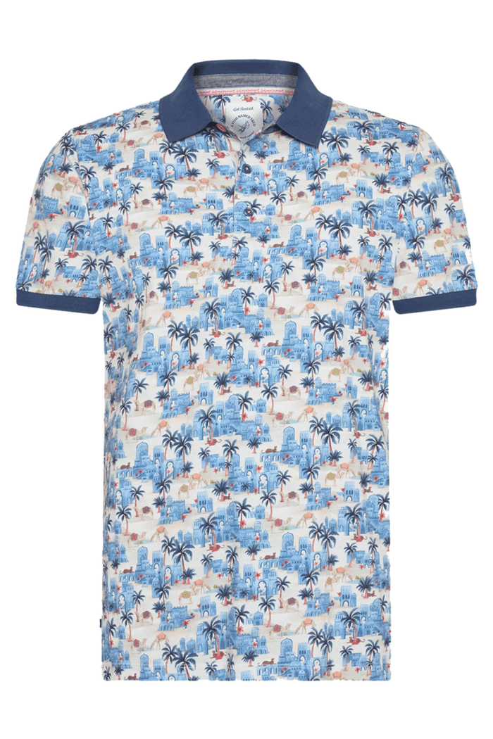A Fish Named Fred Men's Polo Shirt 31.303 Light Blue Oasis - Dotique