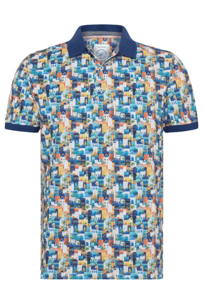 A Fish Named Fred Men's Polo Shirt 31.305 Multicolour Blue Town - Dotique