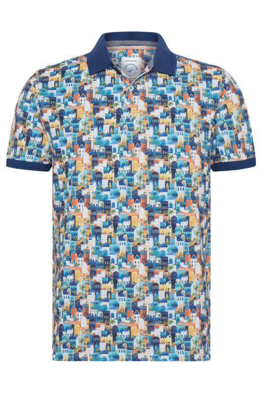 A Fish Named Fred Men's Polo Shirt 31.305 Multicolour Blue Town - Dotique