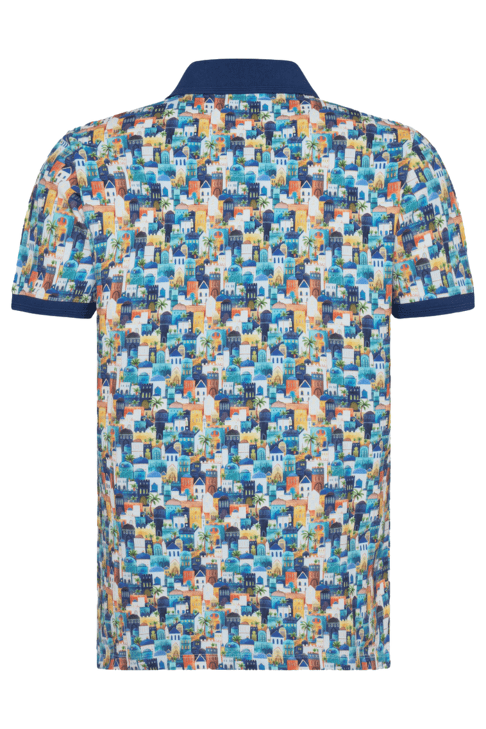 A Fish Named Fred Men's Polo Shirt 31.305 Multicolour Blue Town - Dotique