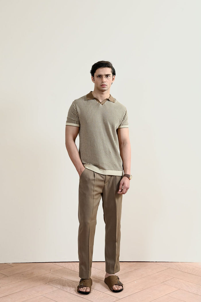 Abstract Jacquard Knit Polo Shirt (MKP-04)