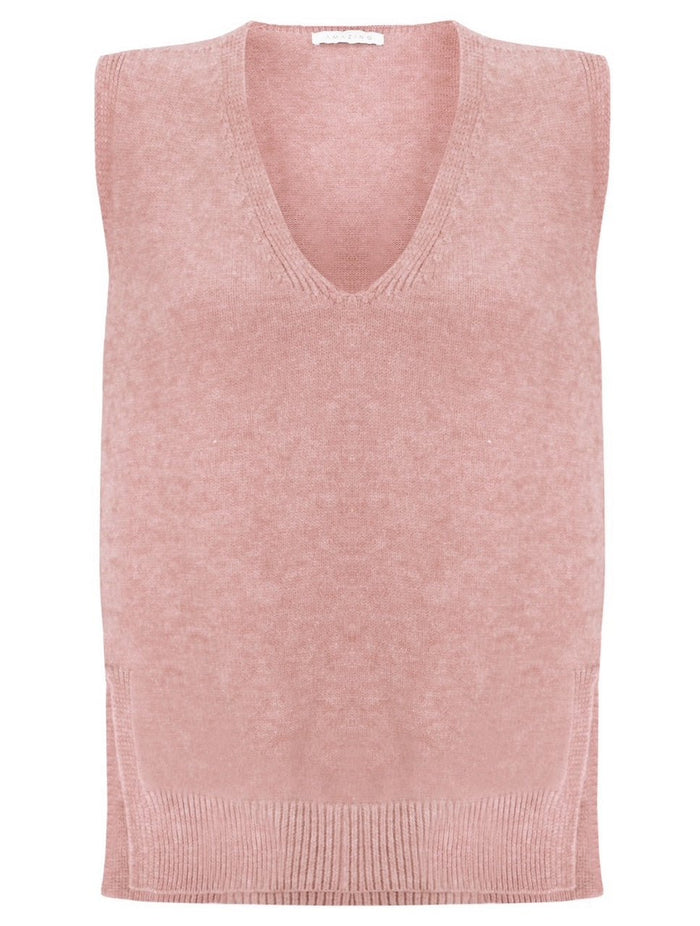 Amazing Woman Pixie V Neck Knitted Tank Jumper (Various Colours) by Amazing Woman, shop Amazing Woman at Dotique.