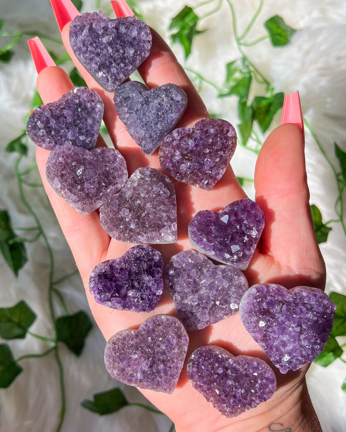 Amethyst Druzy Heart Cluster