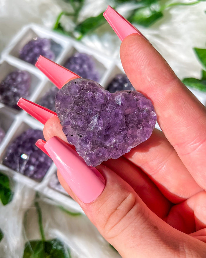 Amethyst Druzy Heart Cluster