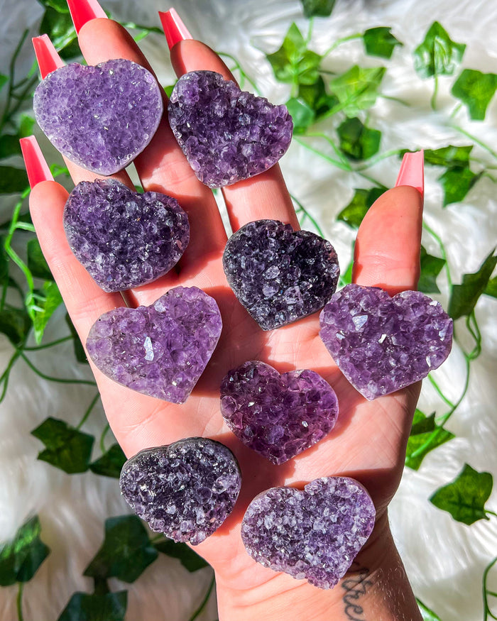 Amethyst Druzy Heart Cluster